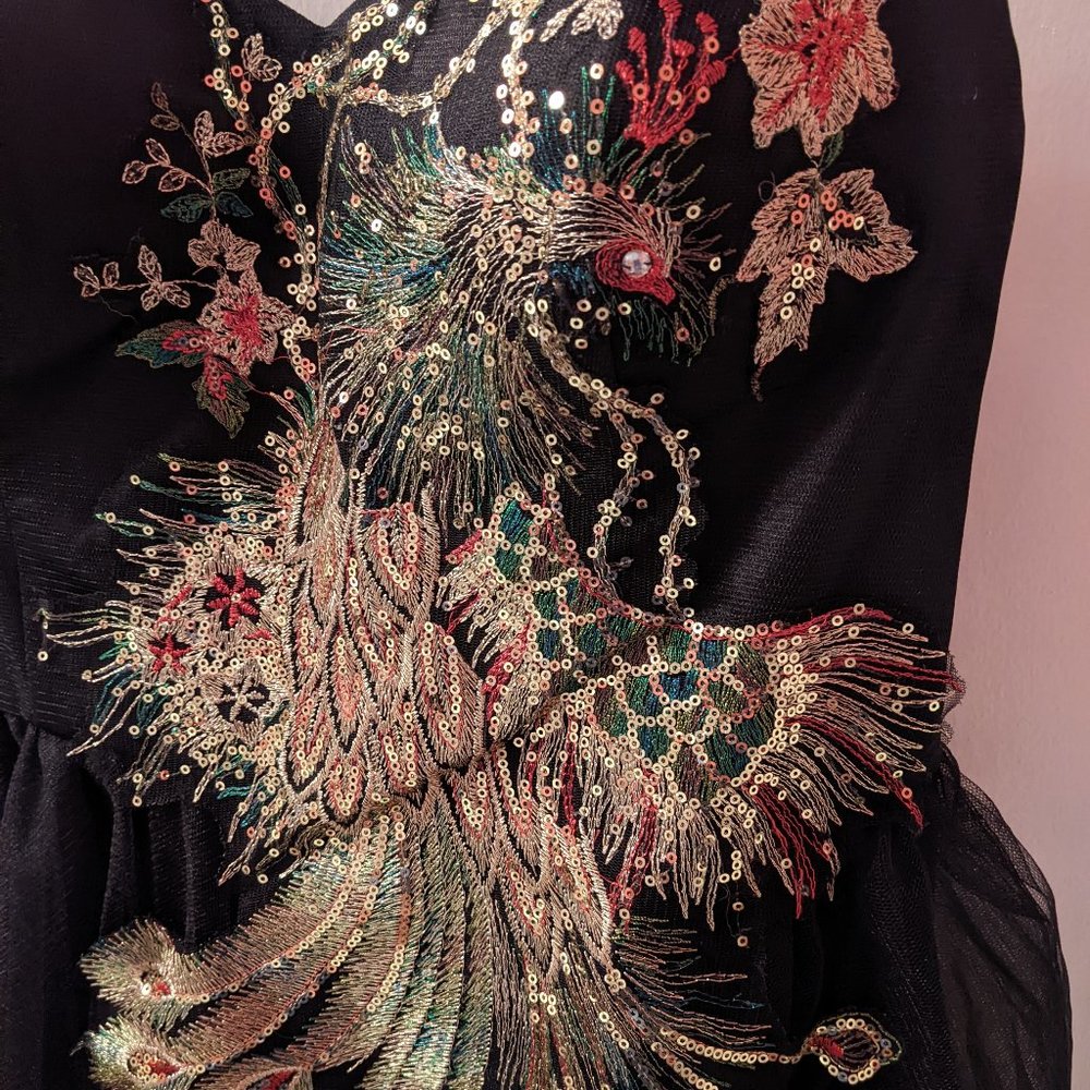 Embroidered Sequin Tulle Dress